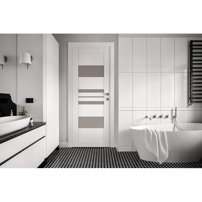 Belldinni Romi DIY-friendly Solid Manufactured Wood and Glass Prefinished Standard Single Prehung Door