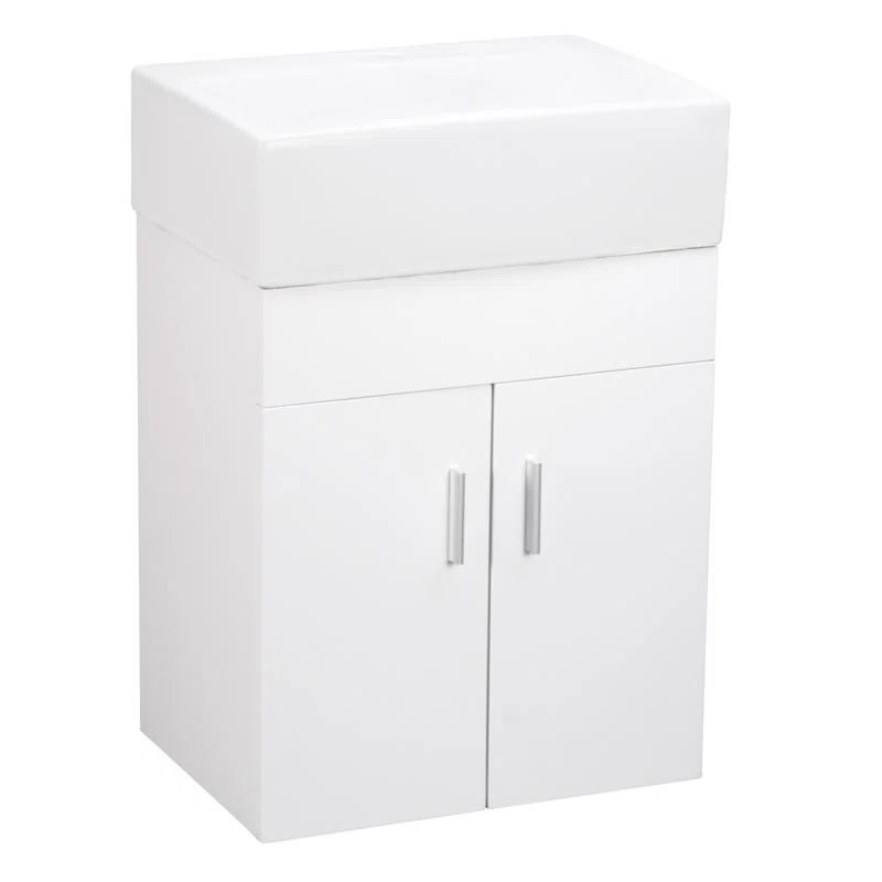 Orren Ellis Ashwini 16.375'' Single Bathroom Vanity with Ceramic Top