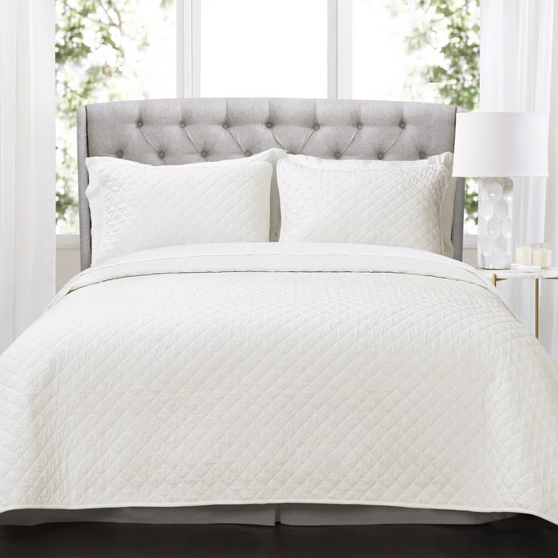 Lush Decor Ava Diamond Standard Cotton Modern & Contemporary Quilt Set