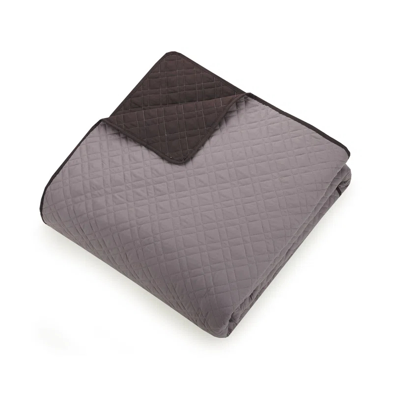 Urban Playground Corbin and Angelietta Solid Microfiber Reversible Quilt Set