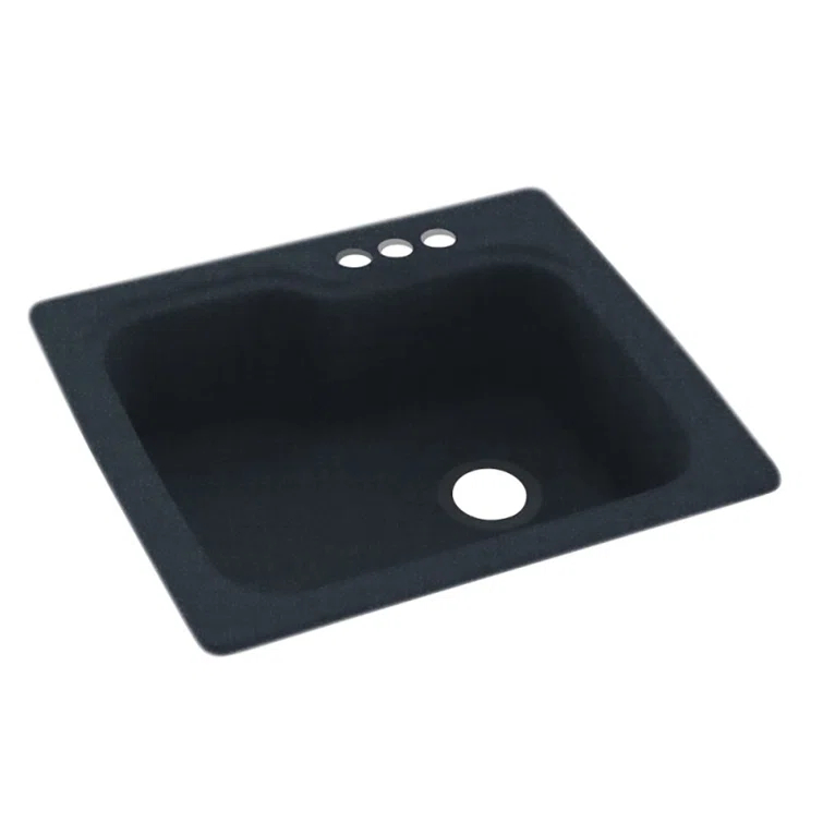 Swan 25'' L Single Bowl Solid Surface Kitchen Sink KS02522SB.010-3