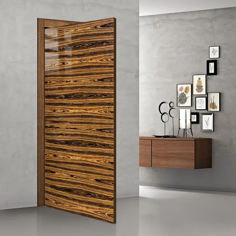 Calhome Walnut High Glow Smooth Flush Hollow Core Veneer Composite Interior Door Slab