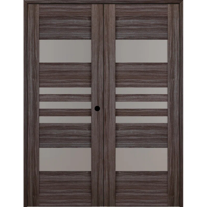 Belldinni Leti Solid Manufactured Wood and Glass Paneled Prefinished Double French Door