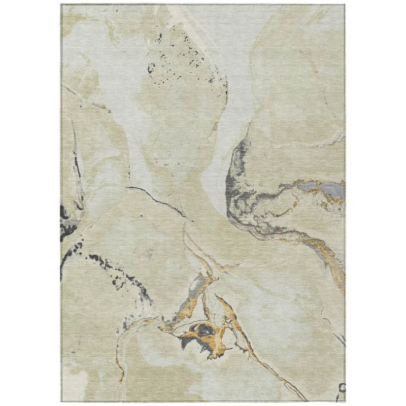 Machine Washable Indoor/Outdoor Chayden ACN1005 Ivory Rug