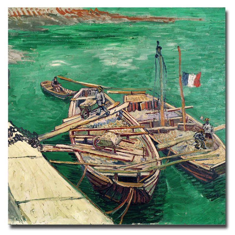Vault W Artwork " Landing Stage With Boats 1888 " by Vincent Van Gogh