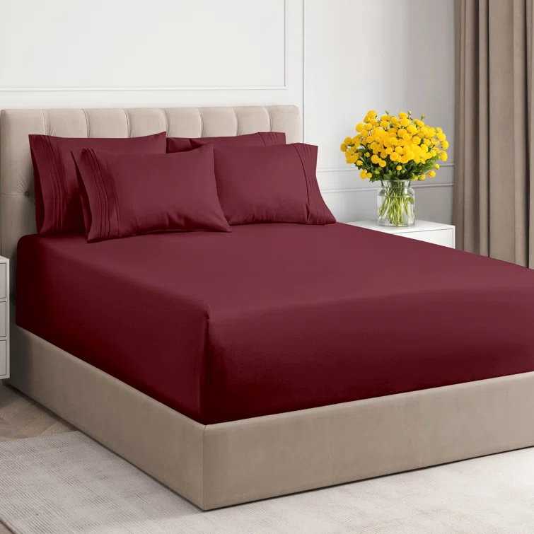 CGK Linens 6 Piece Extra Deep Pocket Ultra Soft & Cooling Sheet Set