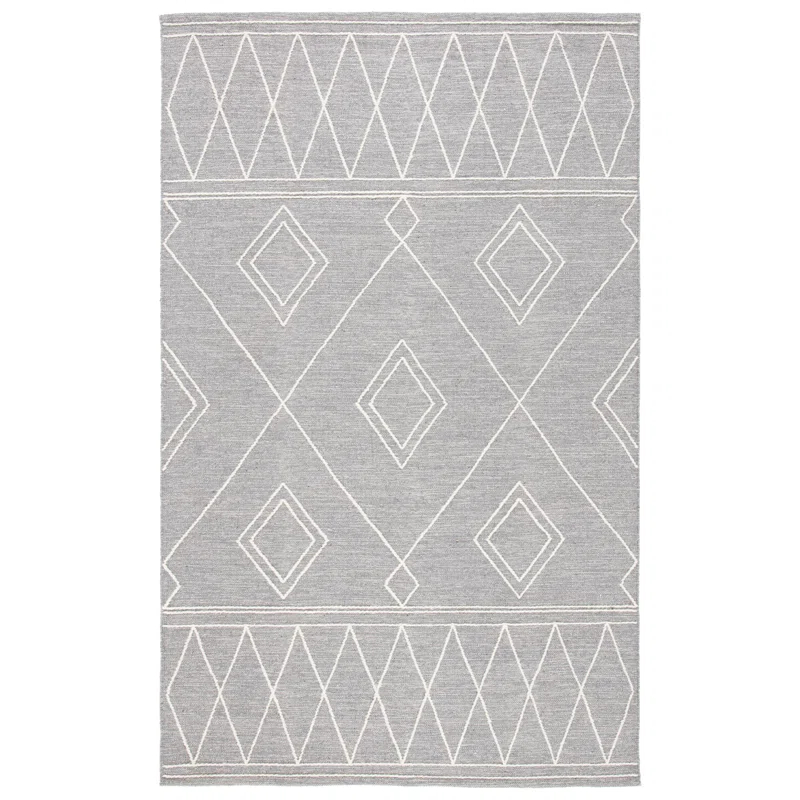 Steelside™ Holtby Southwestern Handmade Flatweave Gray/Ivory Area Rug