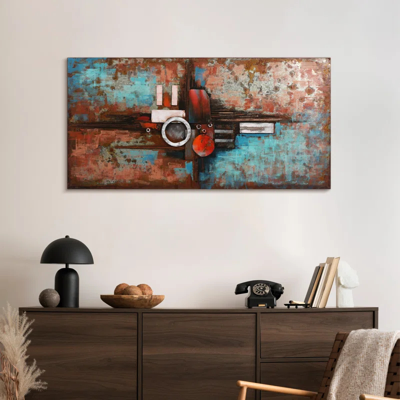 Empire Art Direct "Composition I" Iron Hand Painted 3D Wall Art