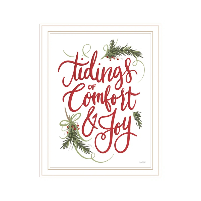 The Holiday Aisle® Tidings Of Comfort & Joy Framed Wall Art for Living Room, Home Wall Décor By House Fenway | Wayfair