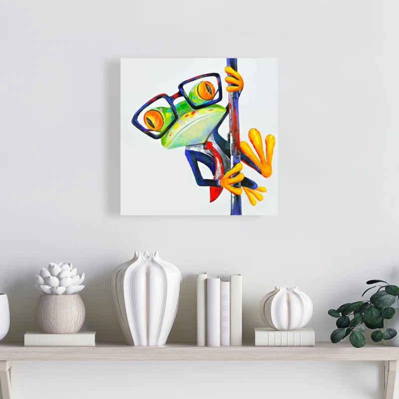 Begin Edition International Inc. " Funny Frog With Glasses " Painting Print