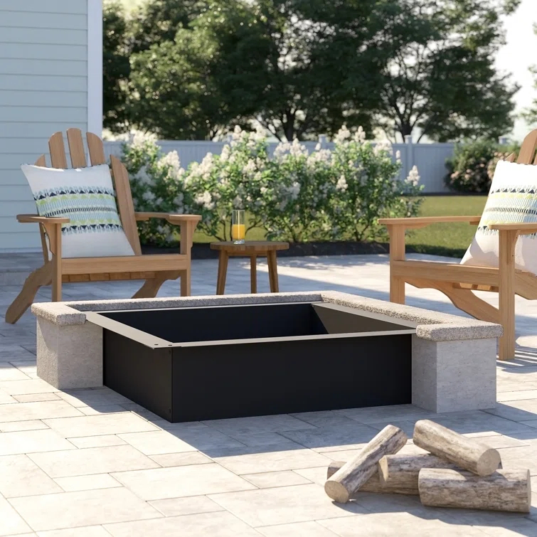 Arlmont & Co. Houser Square Steel Fire Pit Rim Insert
