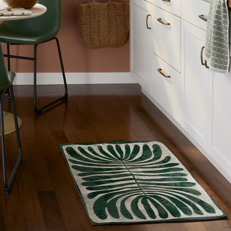 Town & Country Living TOWN & COUNTRY Luxe Livie Matisse Cutout Everwash Non-Slip Backing Washable Multi-Use Kitchen Mat