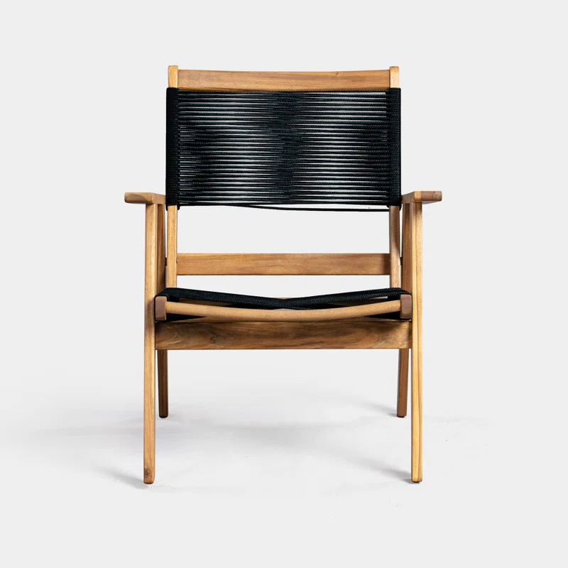 PatioSense Patio Sense Kingsmen Armchair ,Natural Finish ,Midcentury Modern Sofa Chair ,Indoor & Outdoors