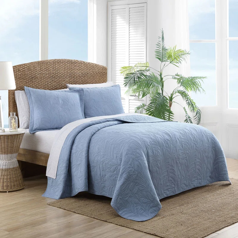 Tommy Bahama Home Tommy Bahama Solid Costa Sera Stitch Cotton Reversible Quilt