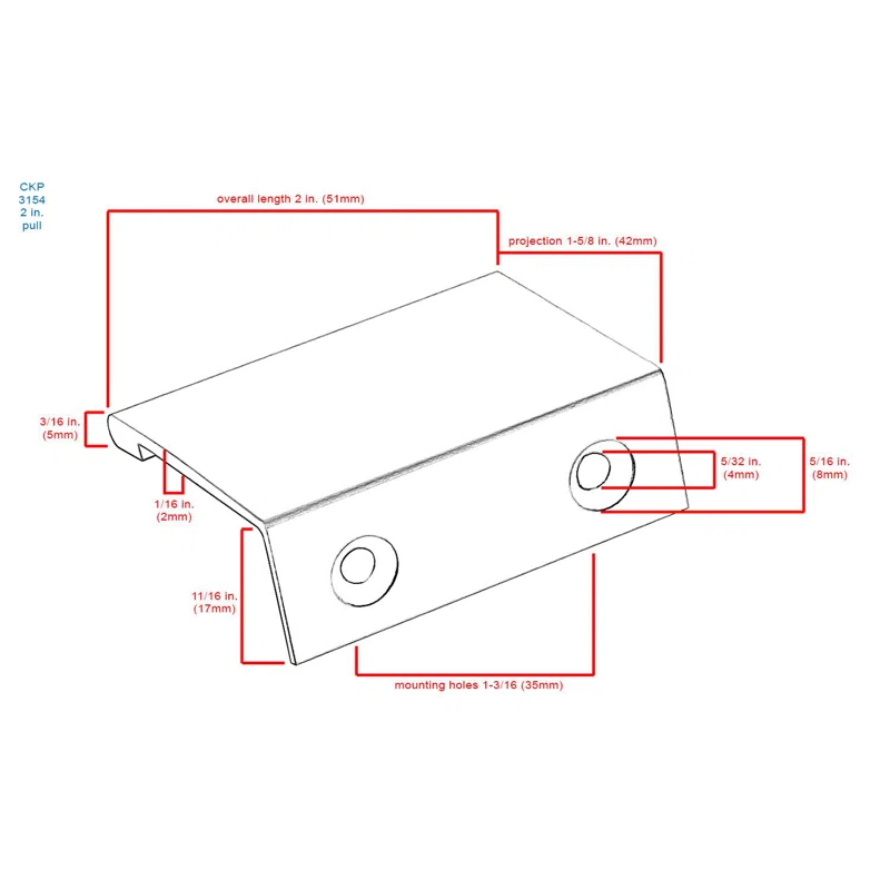 CKP Horizons 1 3/16" Center to Center Finger Pull