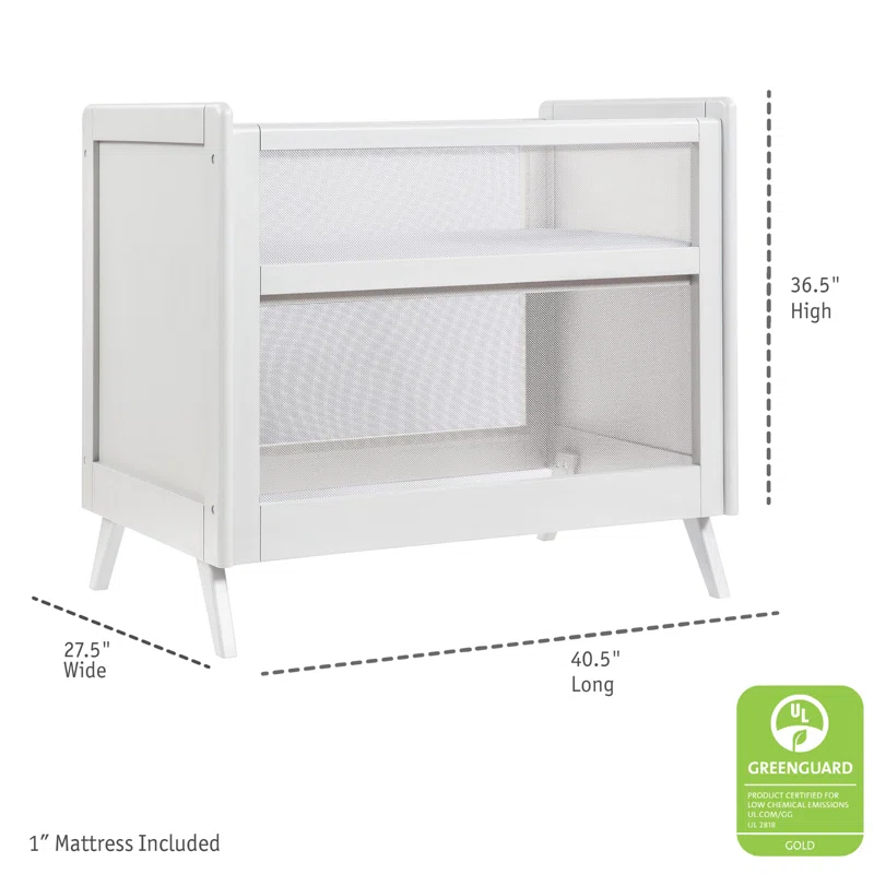 BreathableBaby BreathableBaby Breathable Mesh 2-in-1 Mini Crib, Greenguard Gold Certified