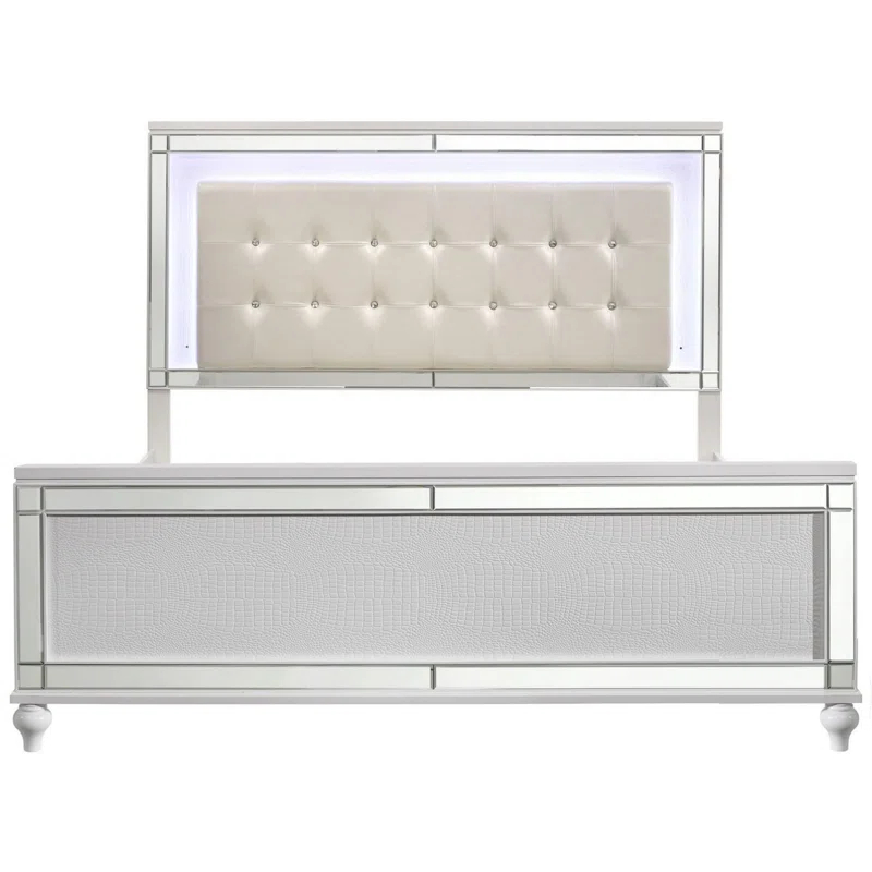 Benjara Lee Upholstered Platform Bed