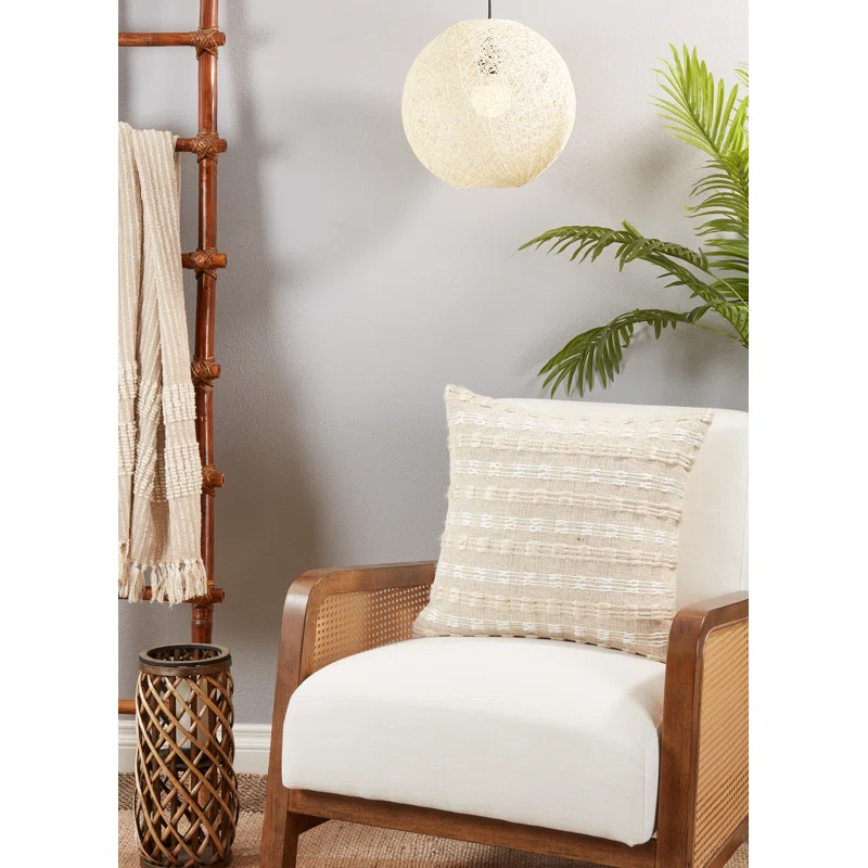 Saro Corinna Collection Striped Throw Pillow
