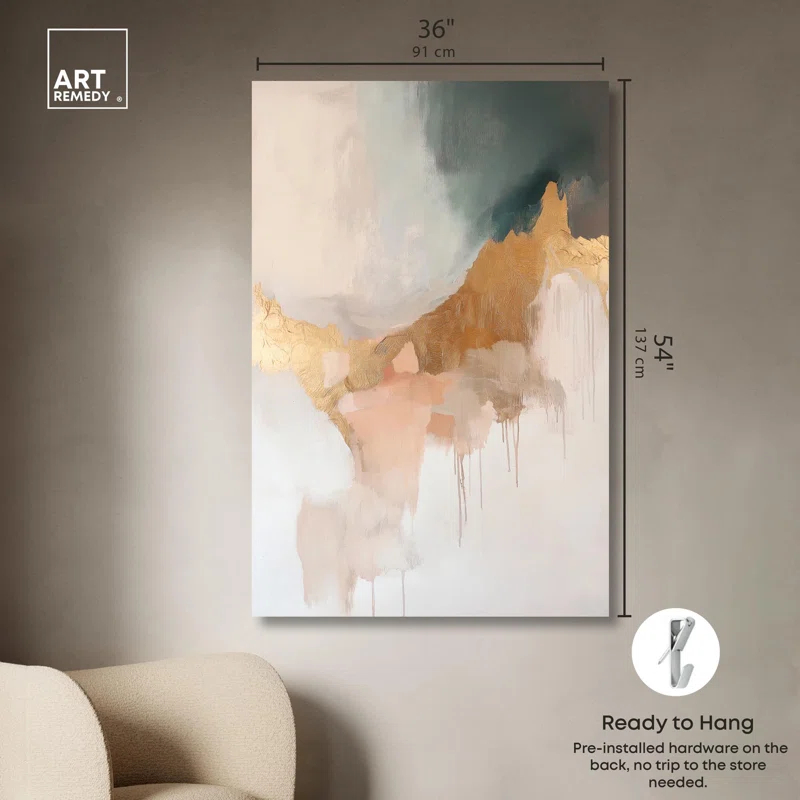 Art Remedy Earthy Whispers Canvas Gold Leaf Wall Art by Art Remedy