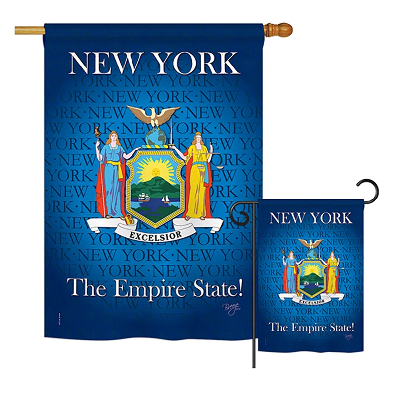 Breeze Decor Double Sided 40'' H x 28'' W Polyester Flag Set