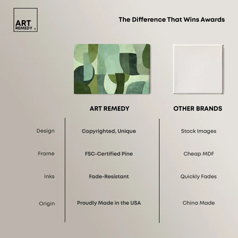 Art Remedy Tualipa Green Abstract Wall Art by Art Remedy