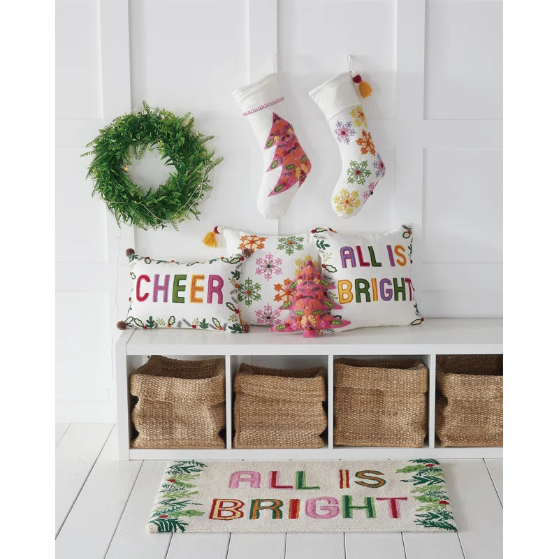 Mistletoe and Co. Snowflakes Embroidered Stocking