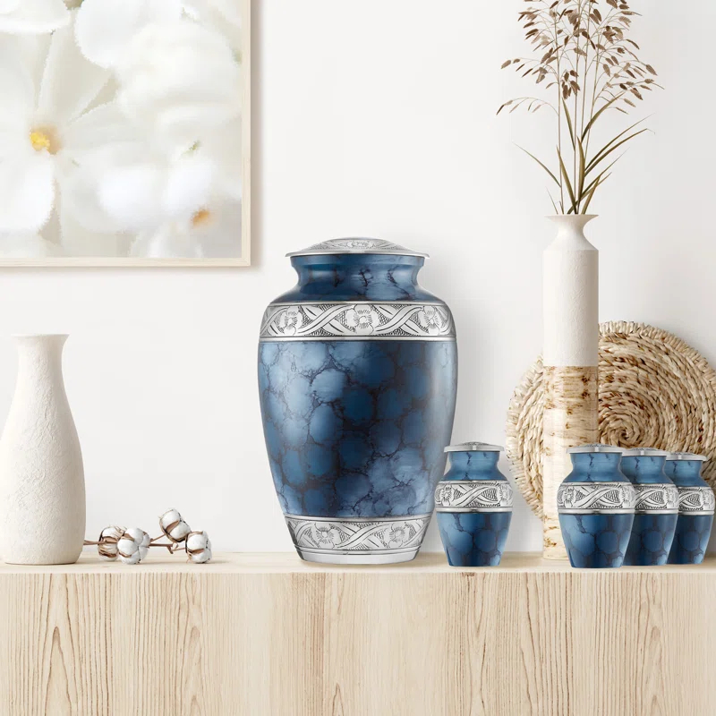 Reminded Decorative Urn Set, 1 Large and 4 Small