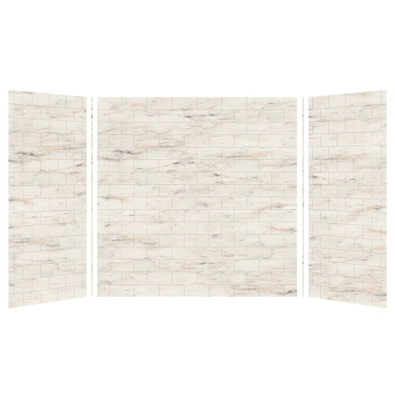 Transolid SaraMar 60'' W 36'' D 60'' H Glue Up Solid Surface Wall