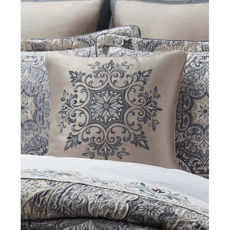 Five Queens Court Leonard 18" Square Decorative Throw Pillow