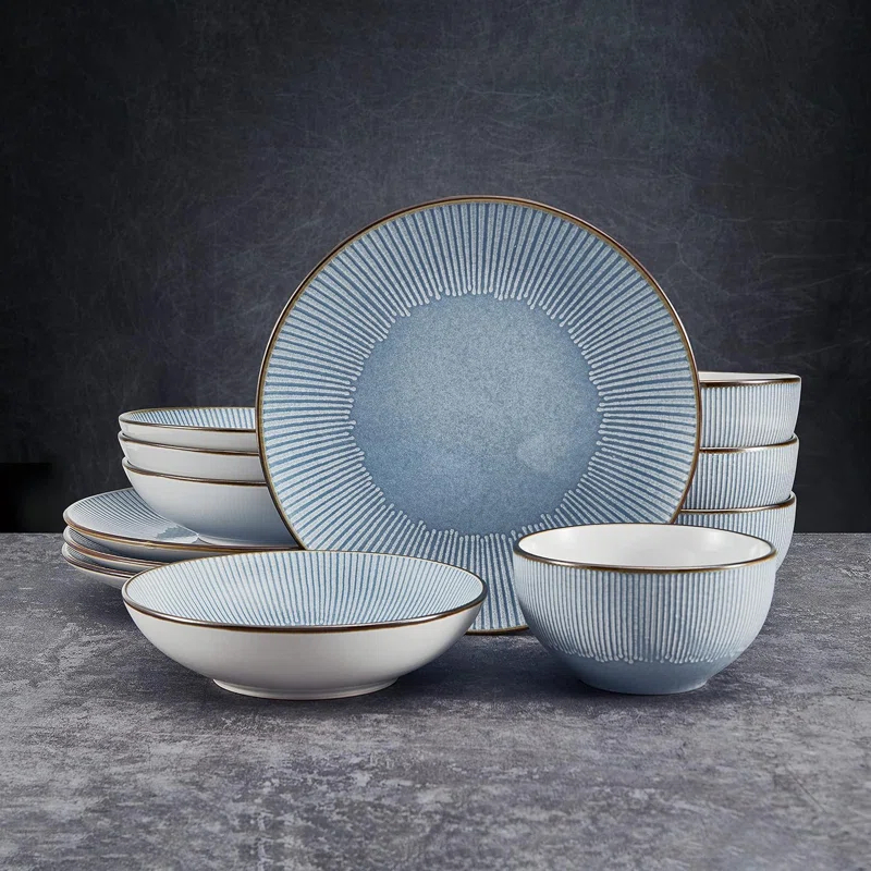 Latitude Run® Yaniya 12 Piece Stoneware Dinnerware Set - Service for 4