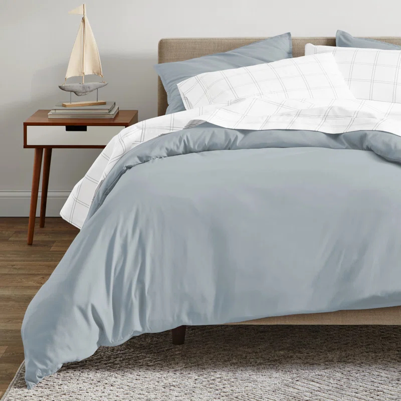 Bare Home 400 Thread Count Organic Cotton Sateen Duvet Cover Set