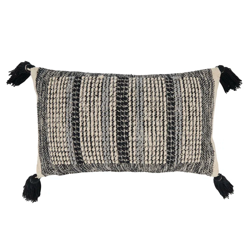 Saro Cambria Collection Tassels Cotton Throw Pillow
