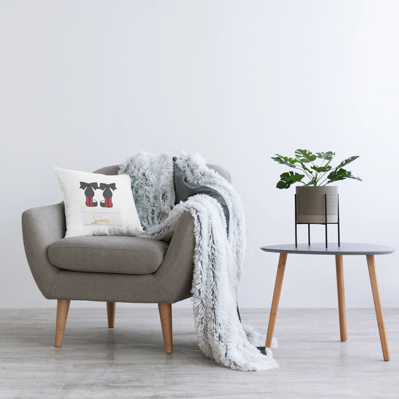 Stupell Industries Stupell Industries Designer Bow Heels Shoes Fashionable Glam Detail Printed Throw Pillow by Amanda Greenwood