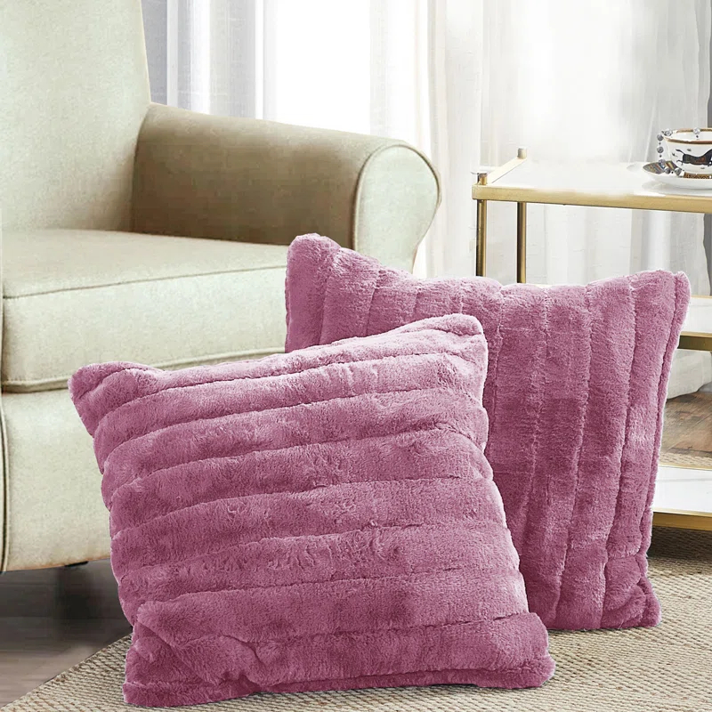 Home Soft Things Supermink Square Euro Pillow Cover (Set of 2)