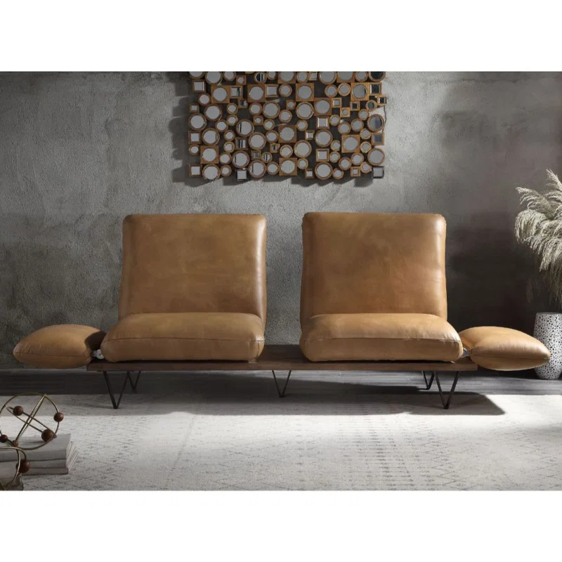ColourTree Narech 88'' Leather Sofa