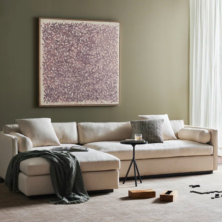 Sawyer White Cotton Blend 2-Piece Sectional Sofa