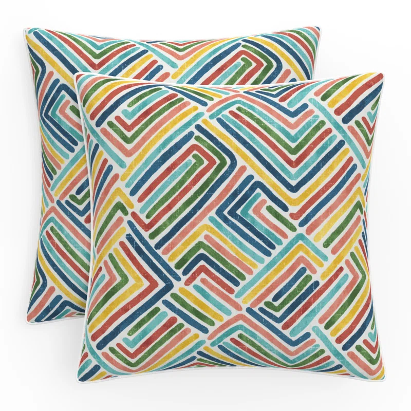 Pillow Perfect Pillow Perfect Geometric Indoor/Outdoor Accent Throw Pillow