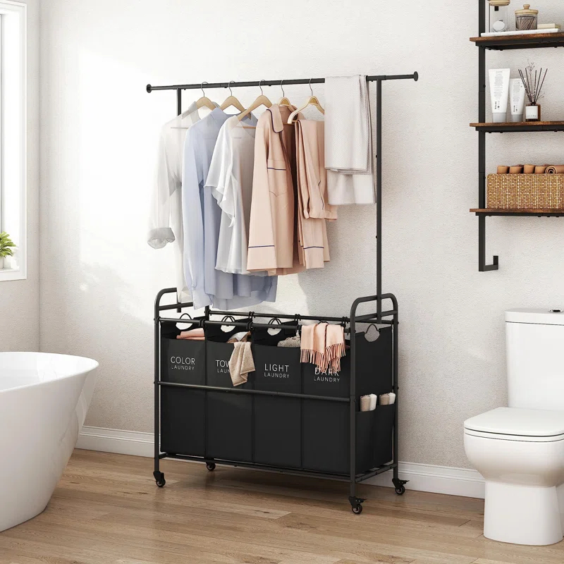 Metal Laundry Cart with Wheels