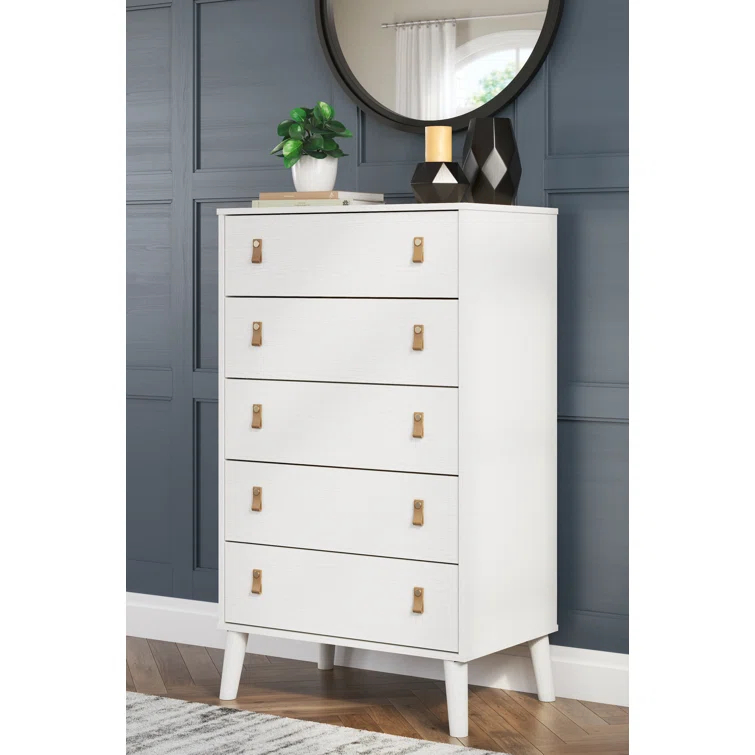 Aprilyn 5 Drawer 29.88" W Lingerie Chest withInterchangeable Leather Handles