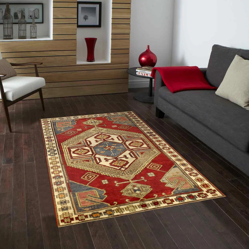 Pasargad One-of-a-Kind 4'1" X 5'9" 1940s Wool Area Rug in
