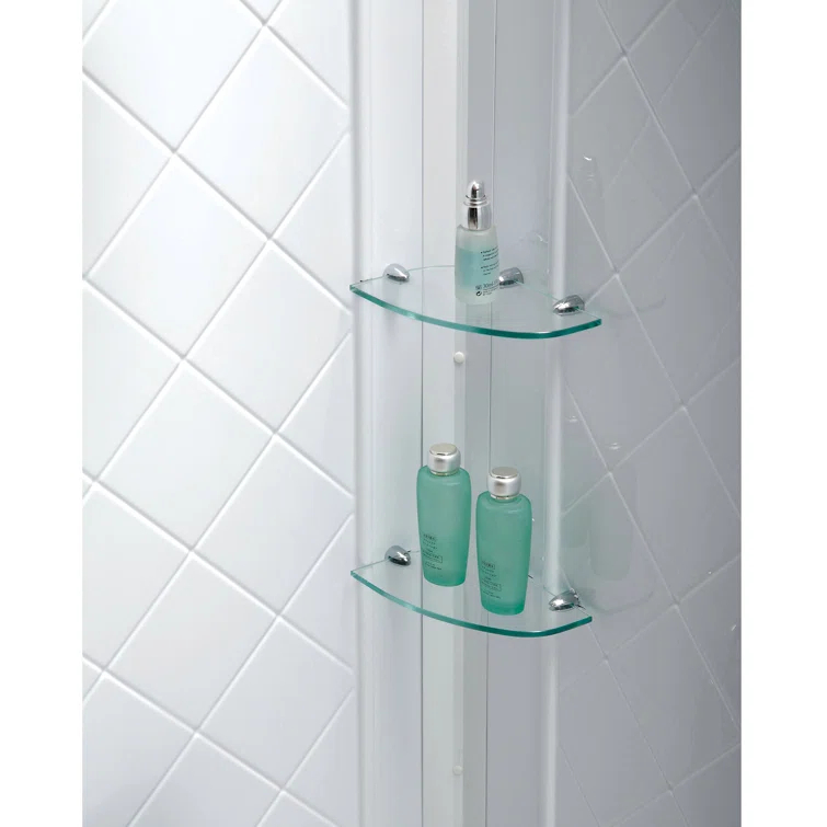 DreamLine Prime 36" W x 36" D x 76.75" H Semi Frameless Round Sliding Shower Enclosure with Base Included DL-6153-01FR