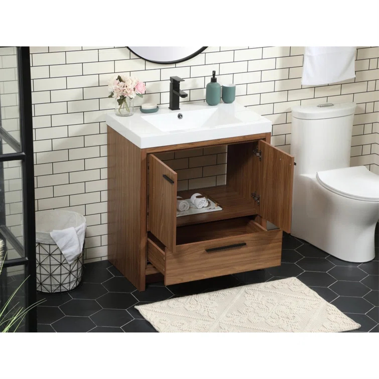 Mercury Row® Southmead 30'' Single Bathroom Vanity with Resin Top