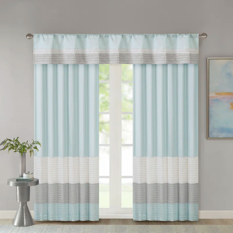 Madison Park Amherst Polyoni Pintuck Window Valance