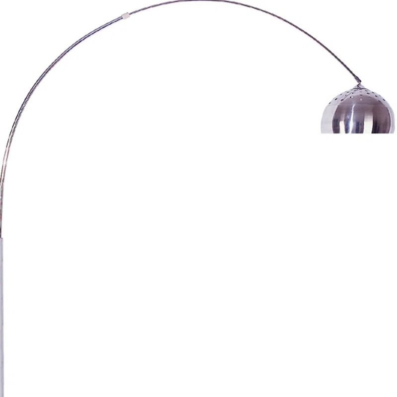 Orren Ellis Silver Metal Arched Floor Lamp