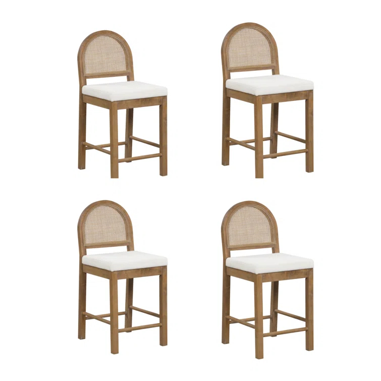 Nathan James Bailey Upholstered Counter Stool with Solid Wood Frame