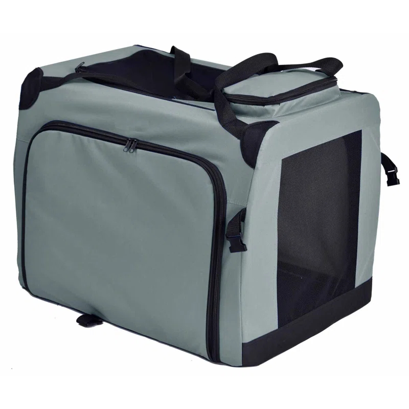 Pet Life 'Hounda Accordion' Metal Framed Soft-Folding Collapsible Dual-Sided Expandable Pet Dog Crate