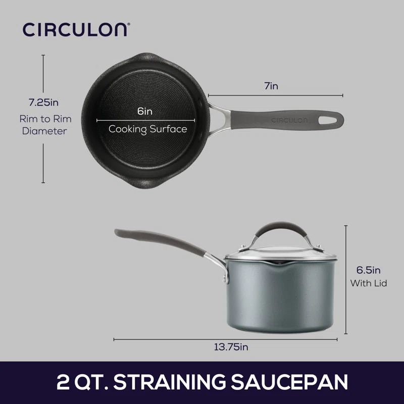 Circulon ScratchDefense with ScratchDefense Nonstick Induction Straining Sauce Pan with Lid