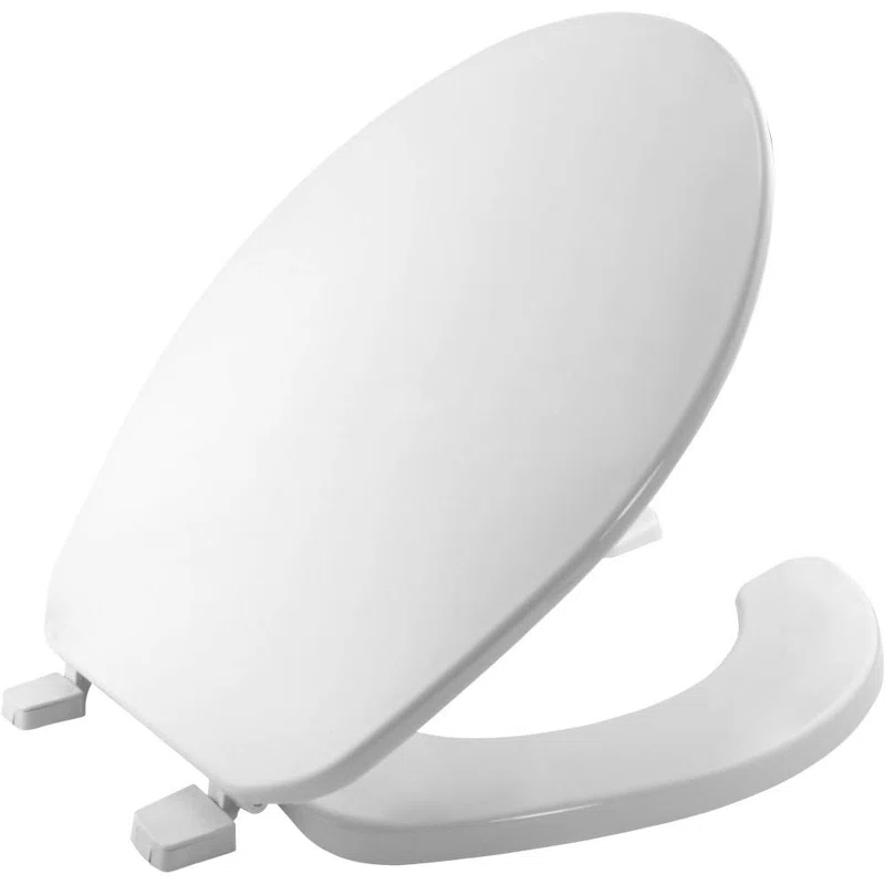 Bemis 7E75 000 BEMIS 75 Commercial Open Front Toilet Seat with Cover, ROUND, Plastic, White