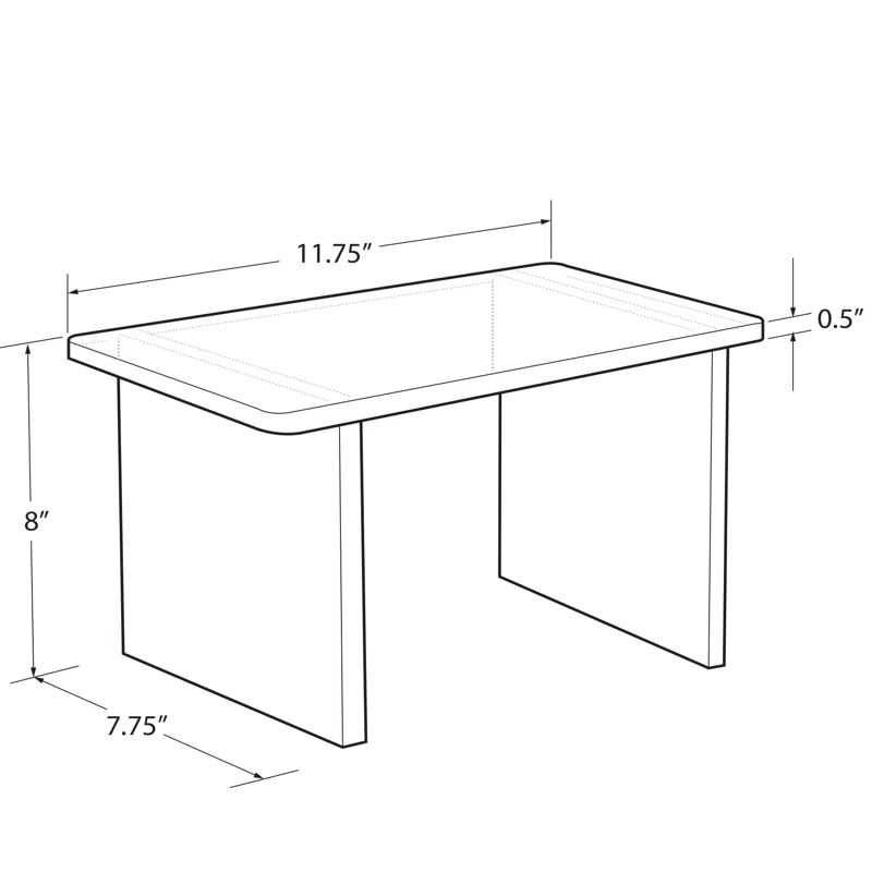 Azar Displays Clear Acrylic 11.75"W x 7.75"D x 8"H 1/2" Thick Deluxe Riser w/Bumpers
