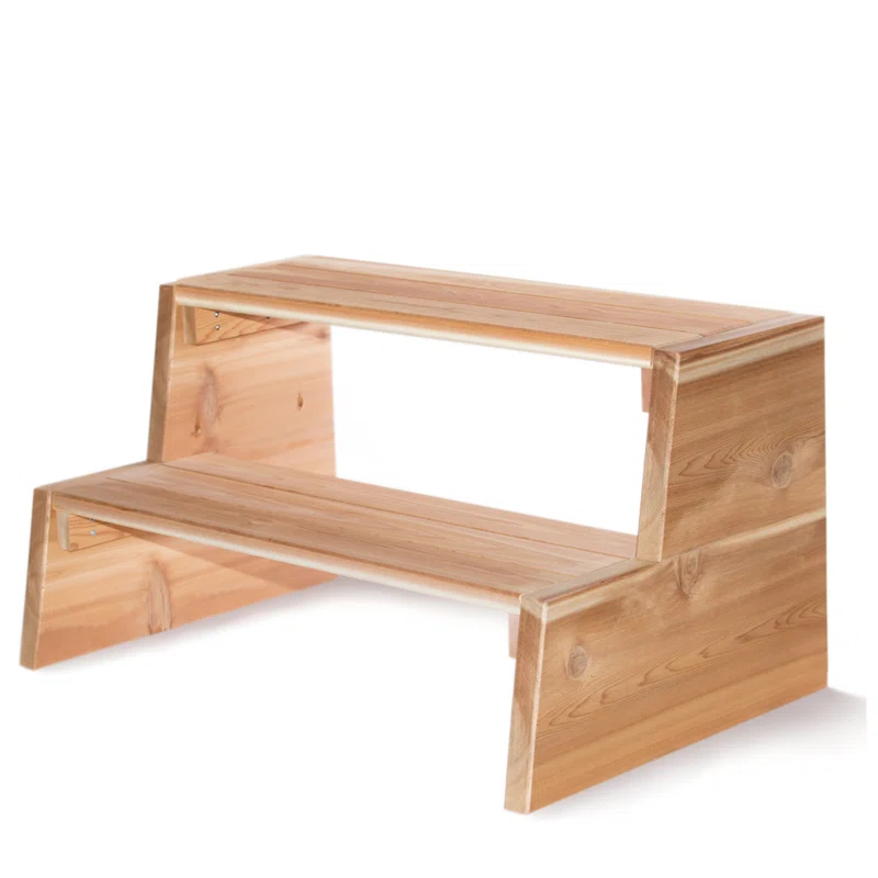 All Things Cedar All Things Cedar 21'' D , Antimicrobial Hot Tub Step in Natural Cedar
